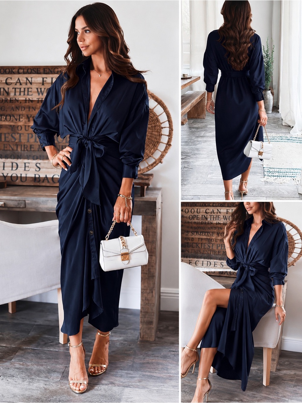 ✨ Navy Blue Satin Tie-Waist Midi Dress ✨
Amazon find | Women’s Medium